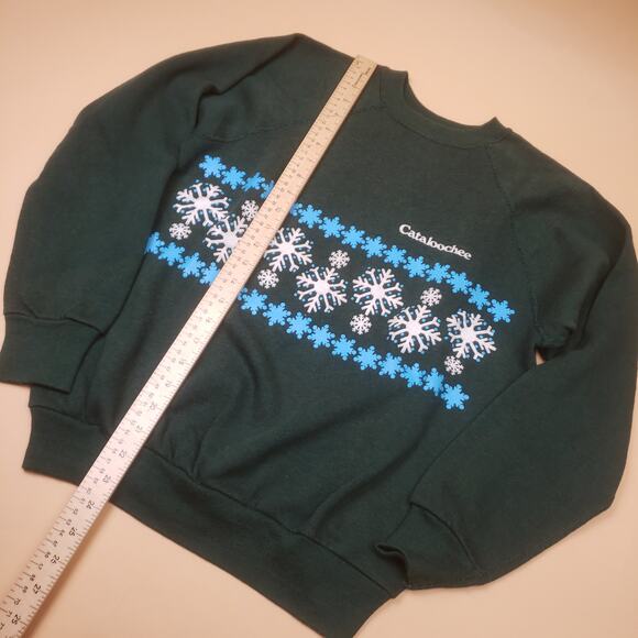 Vintage 70s Collegiate Pacific Cataloochee Winter Ski Vacation Tourist Sweater M - Picture 8 of 9